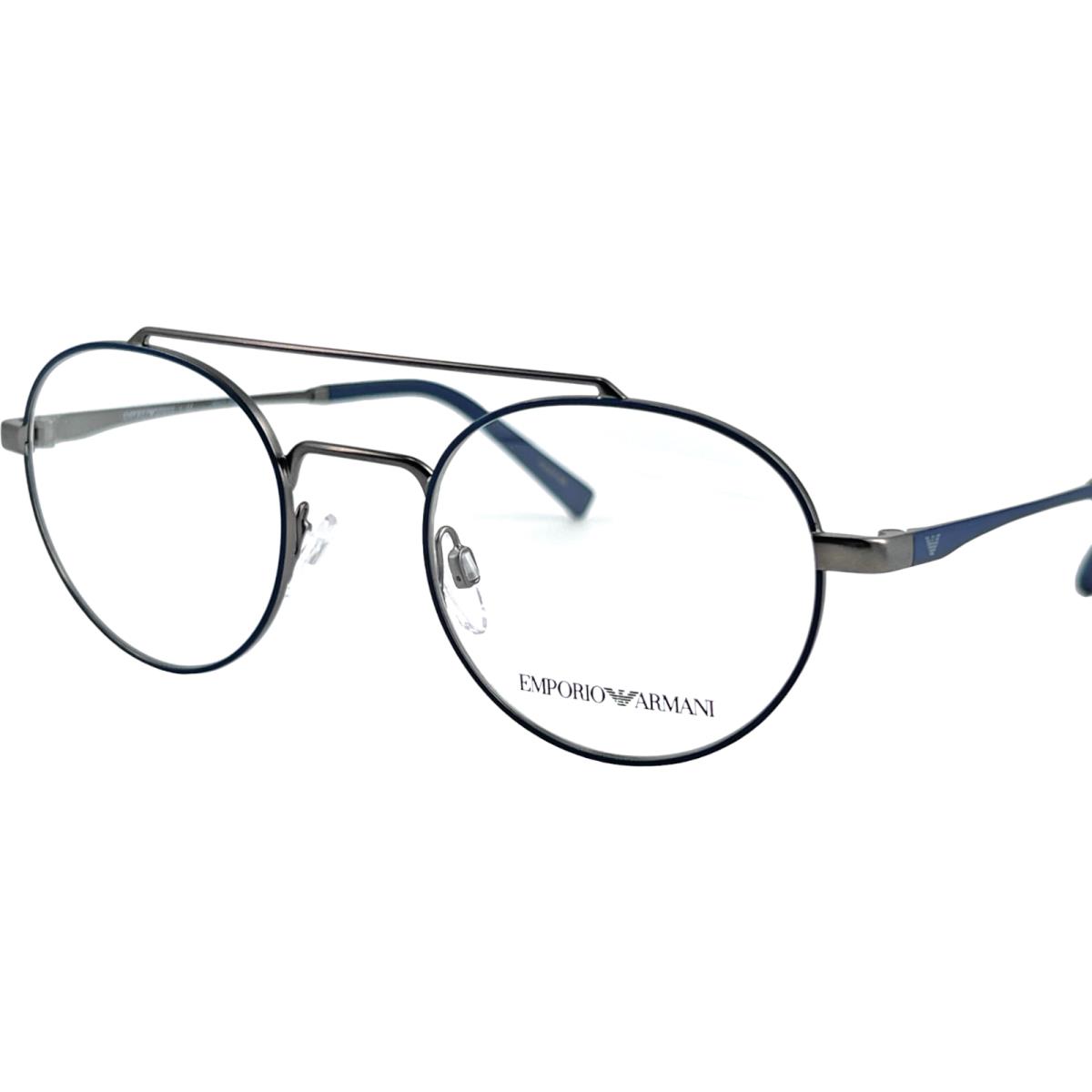 Emporio Armani EA1125 Men`s Round Metal Eyeglass Frame 3250 Gunmetal/blue 50-22