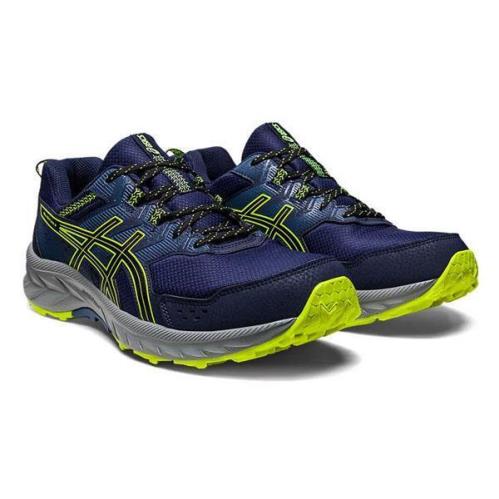 Asics Men`s Lightweight Breathable Trail Running Sneakers Navy Yellow