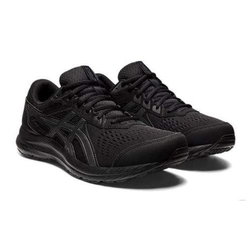Asics Men`s Lightweight Breathable Running Sneakers Med and Extra Wide Width Black