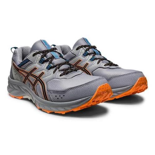 Asics Men`s Lightweight Breathable Trail Running Sneakers Med Extra Wide 4E Gray Orange