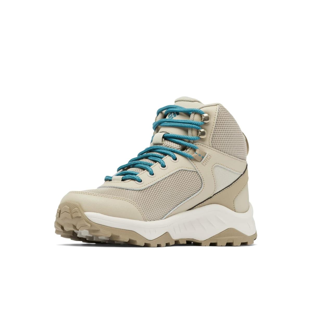 Woman`s Hiking Columbia Trailstorm Ascend Mid Waterproof Canvas Tan/River Blue