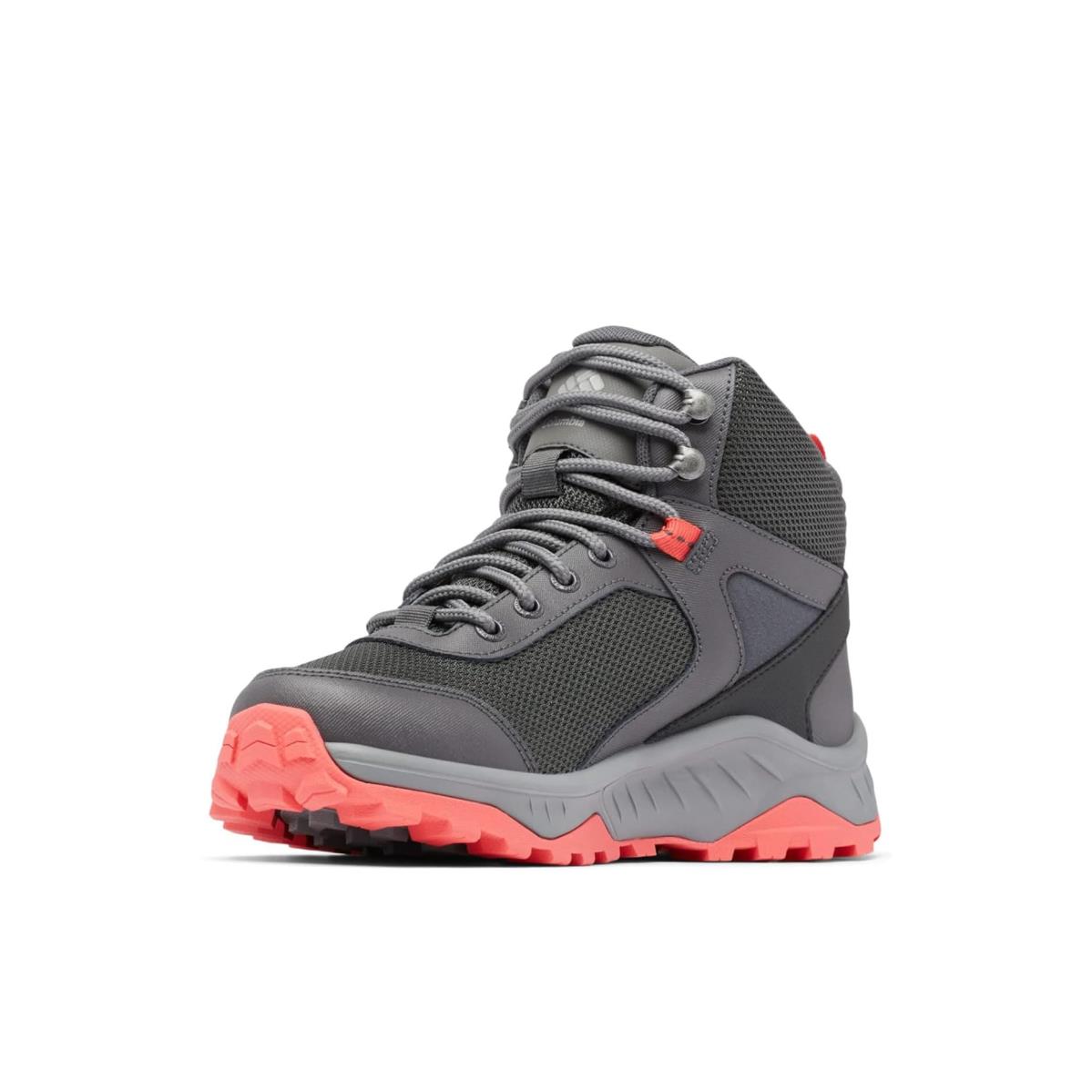 Woman`s Hiking Columbia Trailstorm Ascend Mid Waterproof Dark Grey/Red Coral