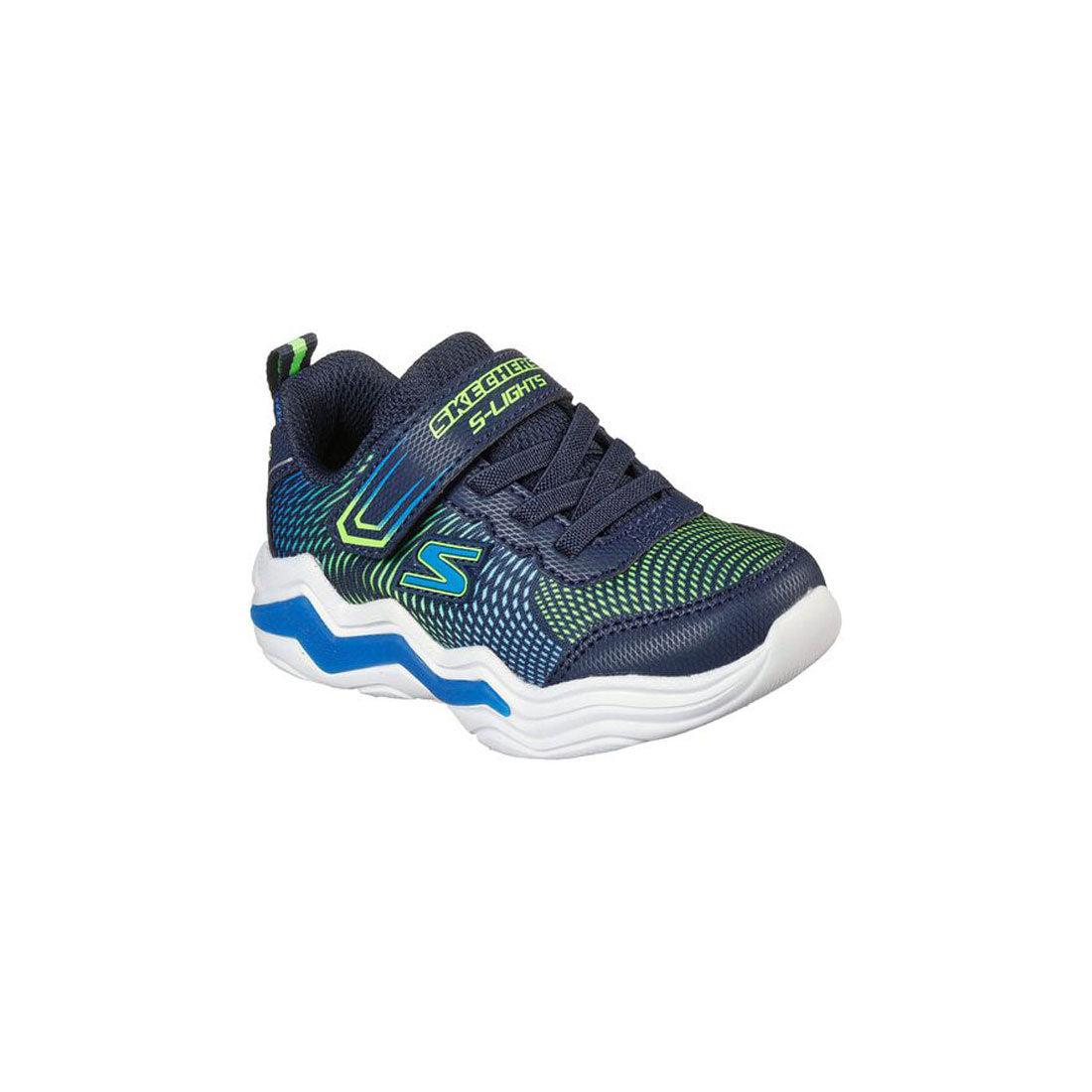 Skechers S Lights Erupters IV Boy`s Sneakers Navy/Lime