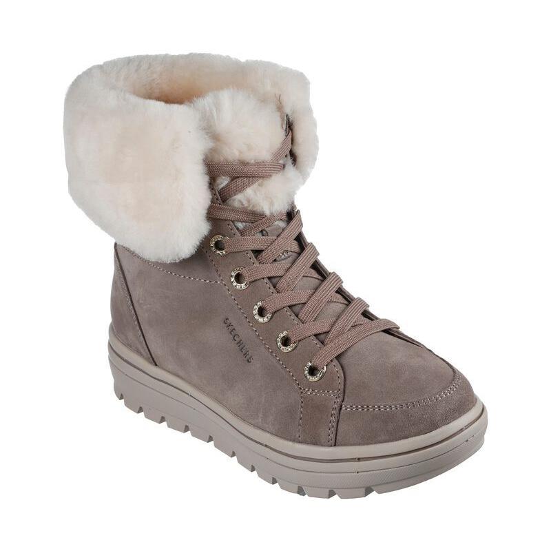 Woman Skechers Street Cleat Everyday Lux Boot 167362 Color Taupe