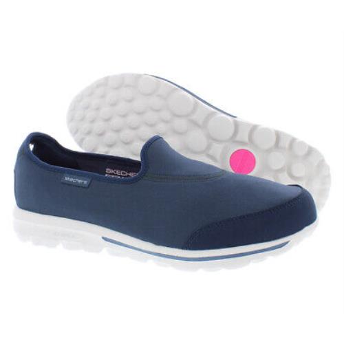 Skechers Go Walk Classic - Ideal Sunset Wide Womens Shoes - Navy, Main: Blue