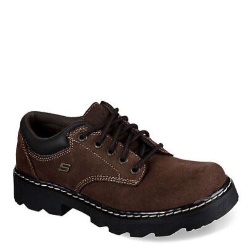 Women`s Skechers Parties Mate Oxford 45120-CHSD Brown Leather Synthetic