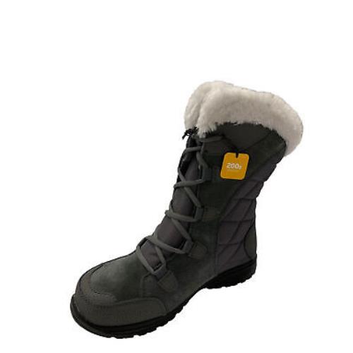 Columbia Maiden Ice II Snow Boots Women`s Size US 7 Shale/dark Raspberry
