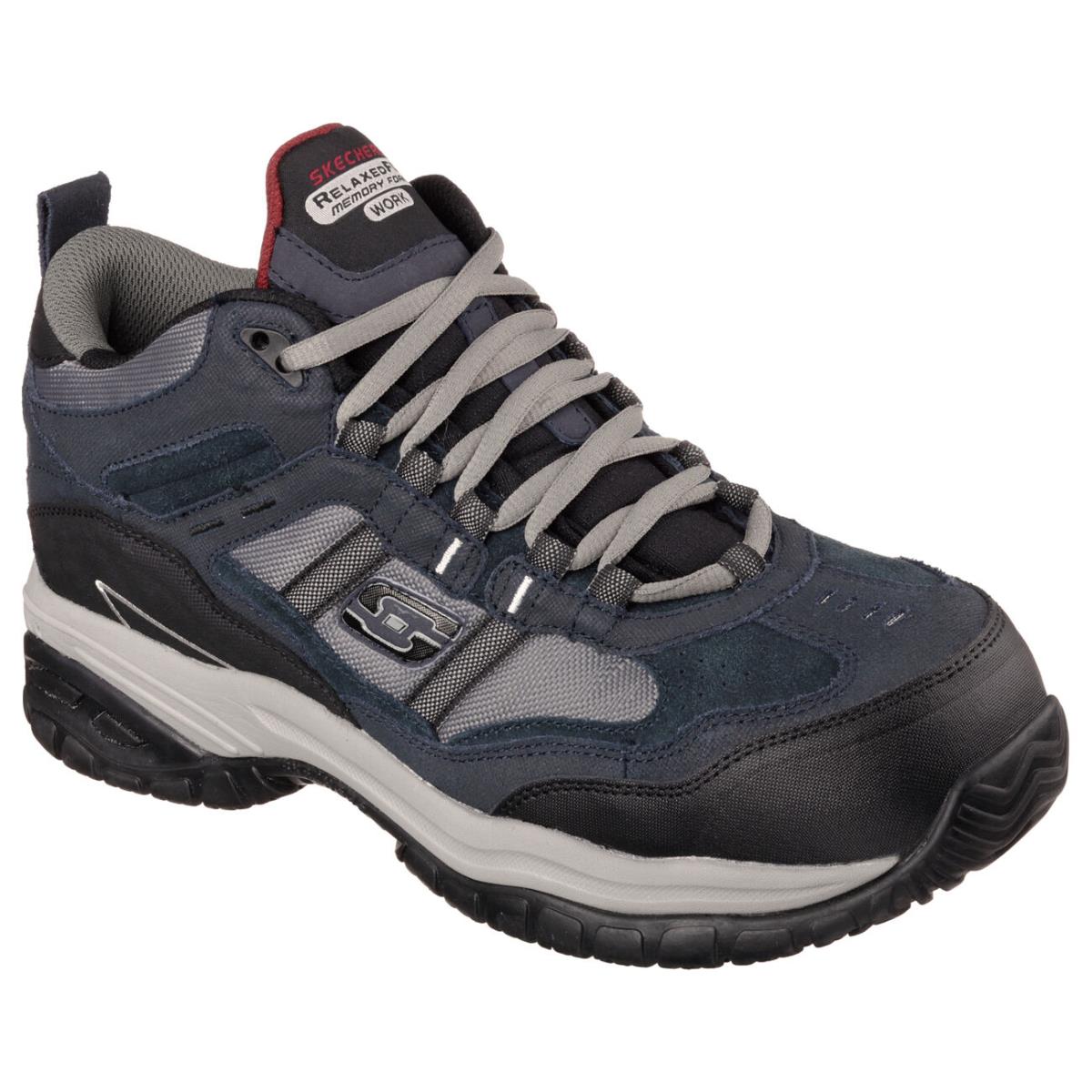 Men`s Skechers Work: Relaxed Fit Soft Stride - Canopy Com 77027 Nvgy Size 8 - Navy/Gray