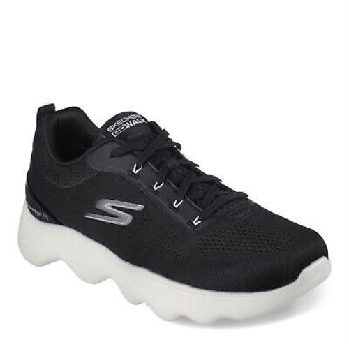 Men`s Skechers GO Walk Massage Fit Sneaker 216404-BKW Black White Mesh Syntheti - BLACK WHITE