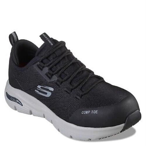 Women`s Skechers Work Arch Fit - Ebinal SR Composite Toe Sneaker 108075-BKGY Bl