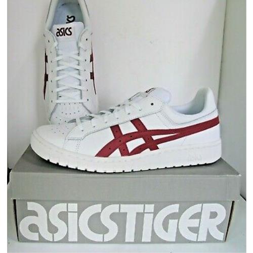 Asics Tiger Gel-ptg Retro Trainers Sneakers Wht W/ Burgundy 12 M