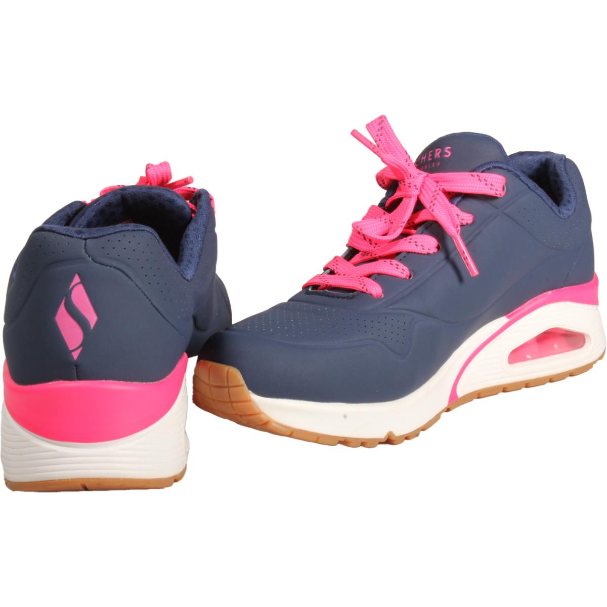 Skechers Street LA Uno - Highlines Womens Sneaker Navy / Hot Pink US Size 8 - Blue