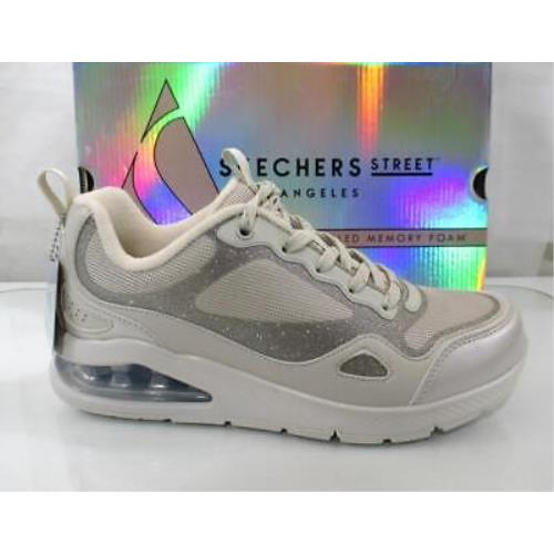 Women`s Skechers Street Los Angeles Uno 2 Shinyair Sneakers Off White Size 9