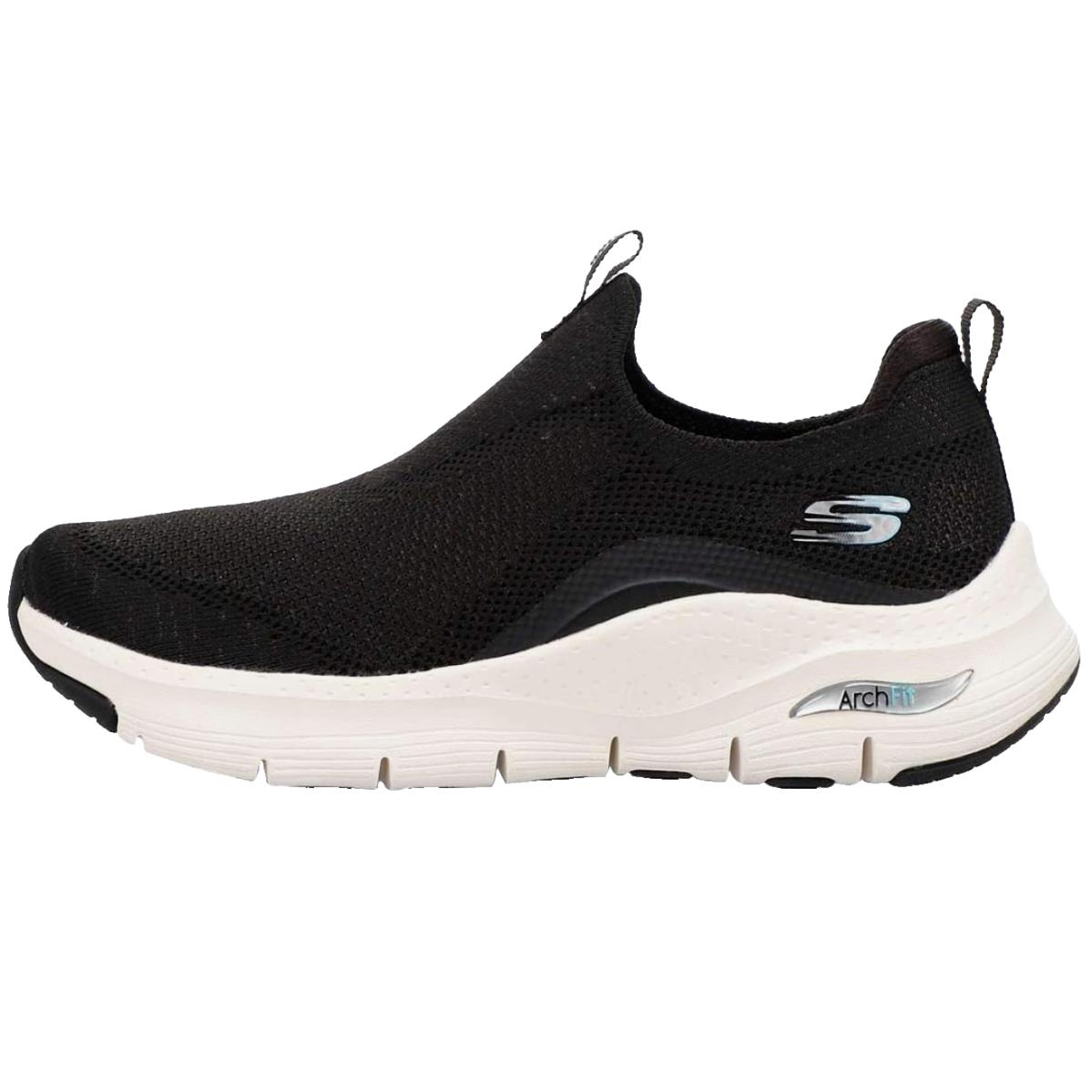 Skechers Women`s Arch Fit Slip-on Sneakers Black/white 10 M
