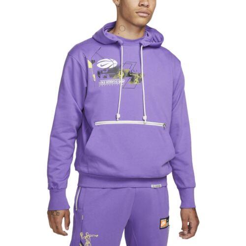 Nike Dri-fit Standard Issue Men`s Pullover Basketball Hoodie Wild Violet DV9632