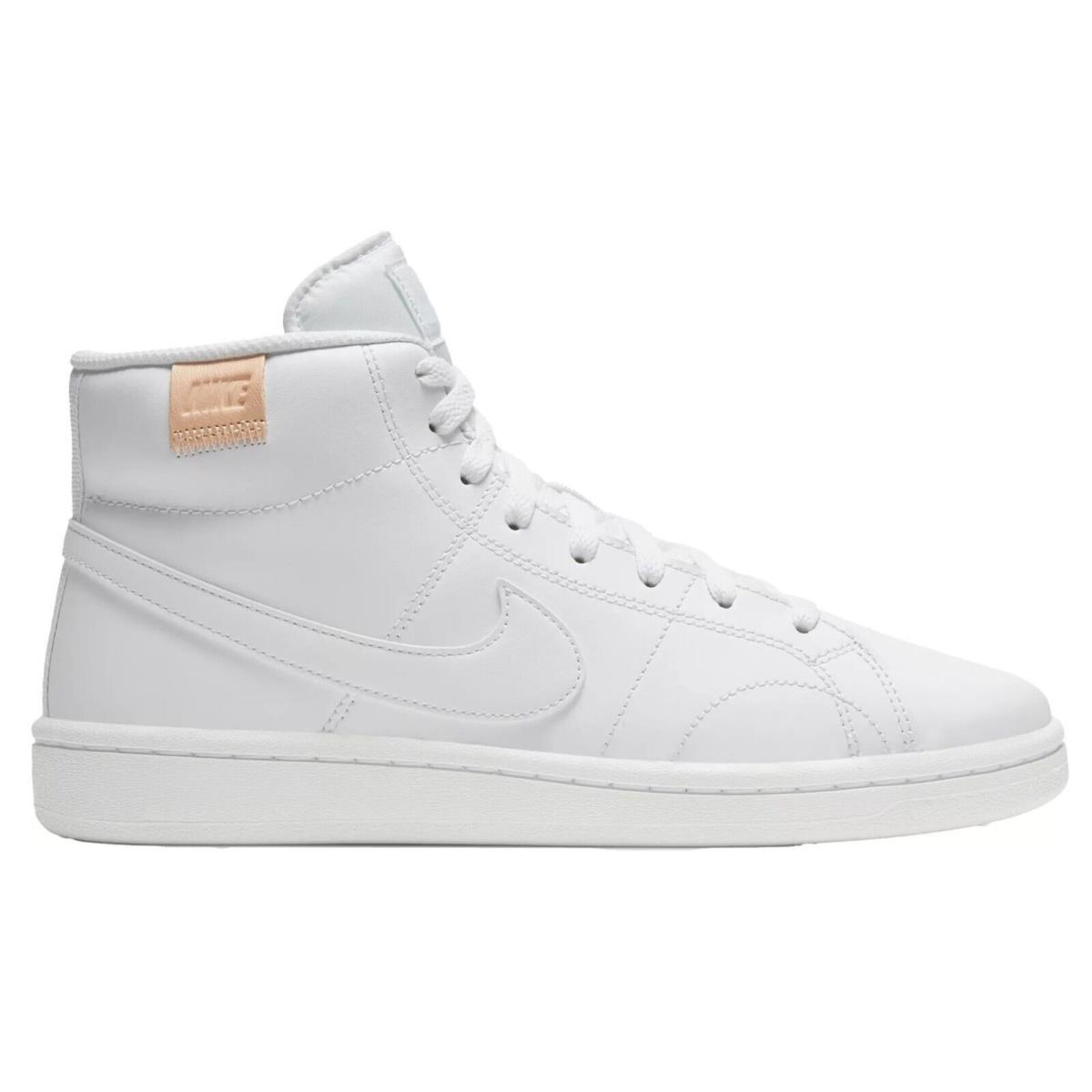Nike Court Royale 2 Mid Womens CT1725-100 All White Shoes Sneakers - White, way: White/White