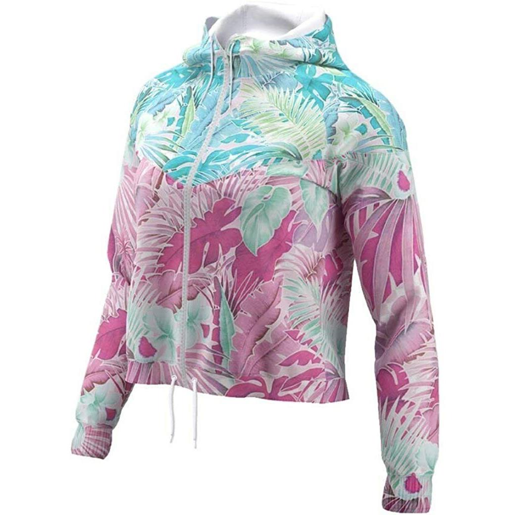 Nike CT6073-496 Women`s M Sportswear Windrunner Cropped Jacket Floral Multi
