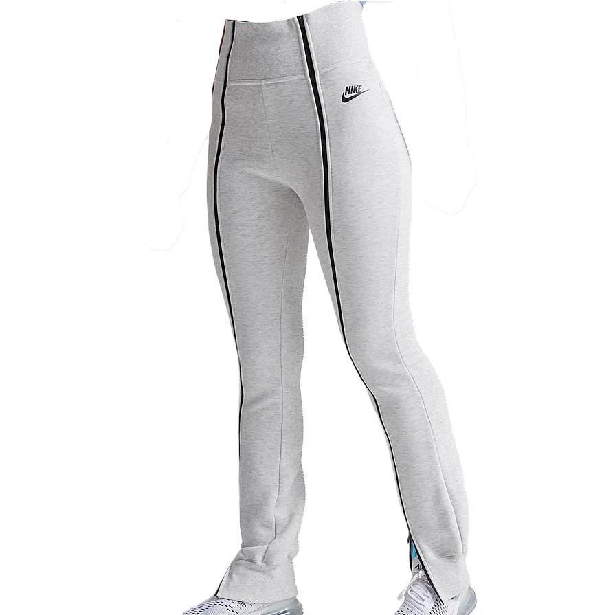 Nike Women`s Tech Fleece High-waisted Slim Zip Pants Light Grey/black FN7129-013