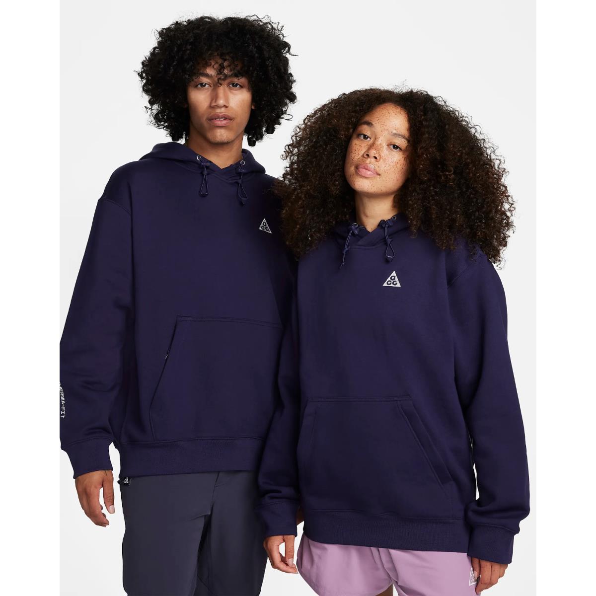 Nike Acg Therma-fit Fleece Pullover Hoodie Sweatshirt Purple Size S M DZ3392-555