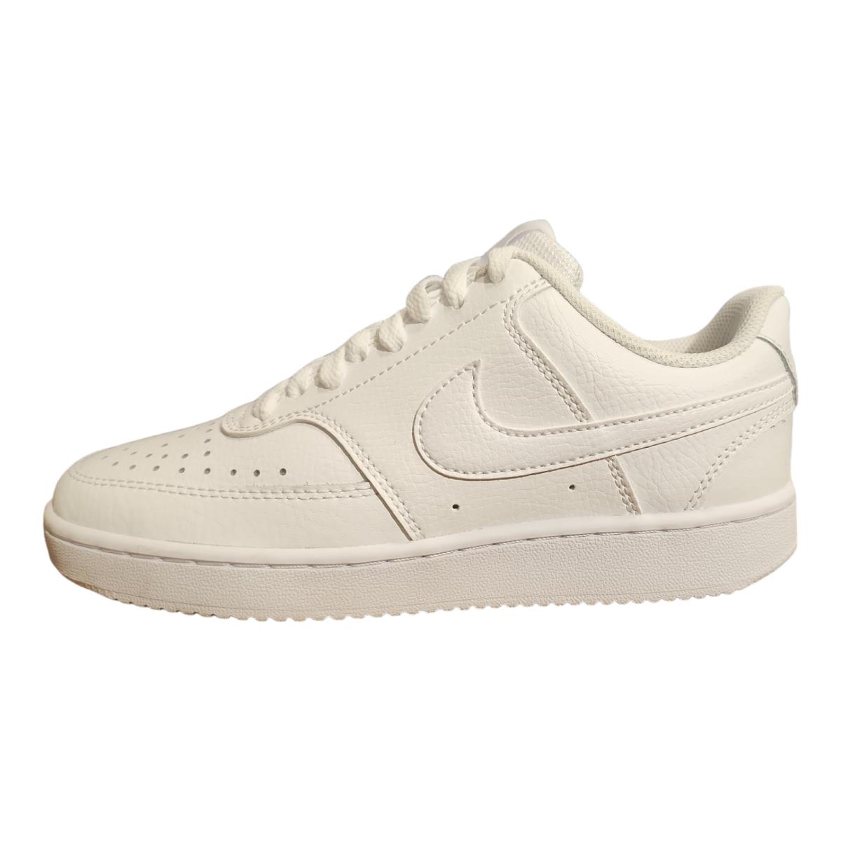 Nike Women`s Court Vision Low Cloud White Leather Sneaker Shoes CD5434-100 - White