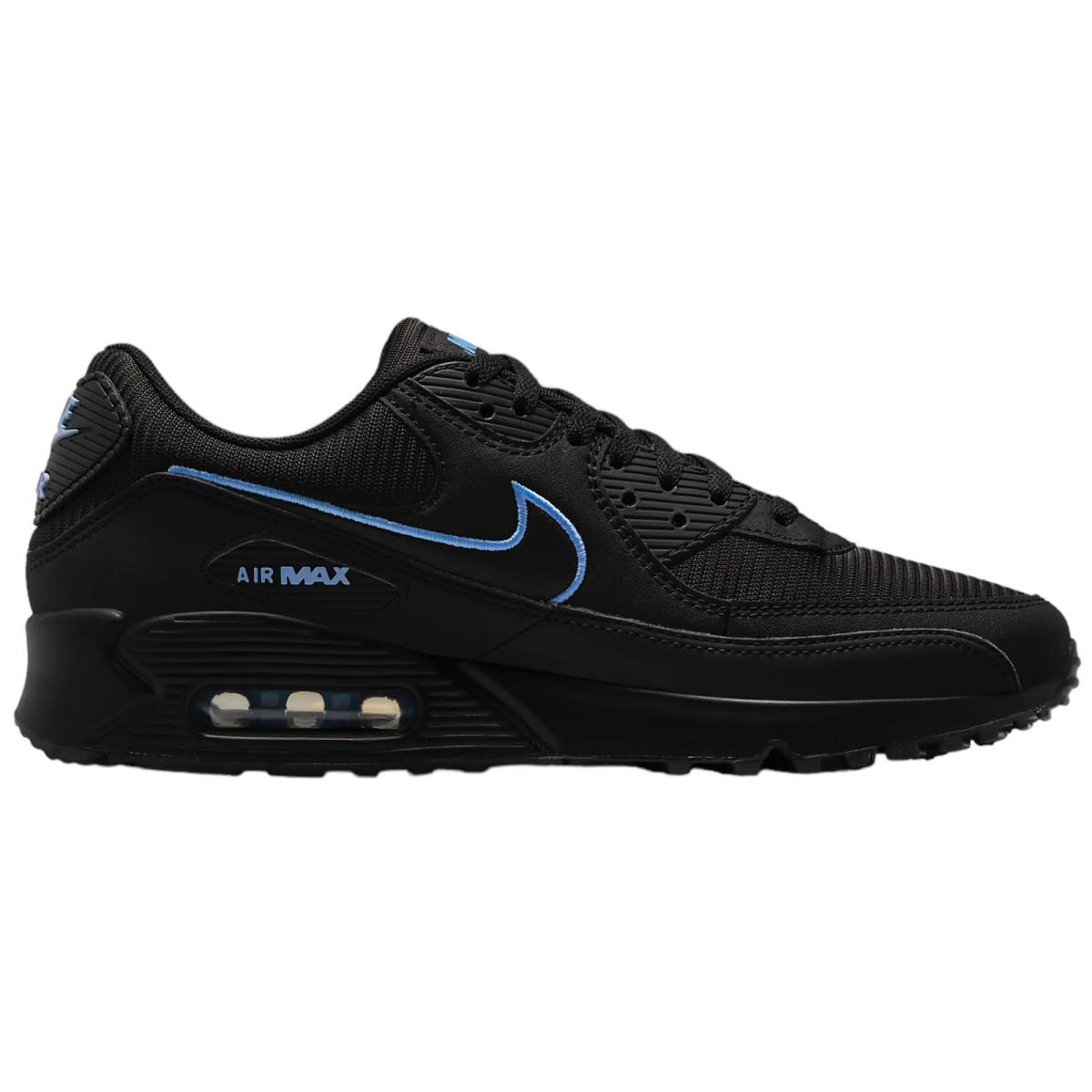 Nike Air Max 90 Men`s Black University Blue US Sizes 7-14 - FJ4218-001 - Black/University Blue