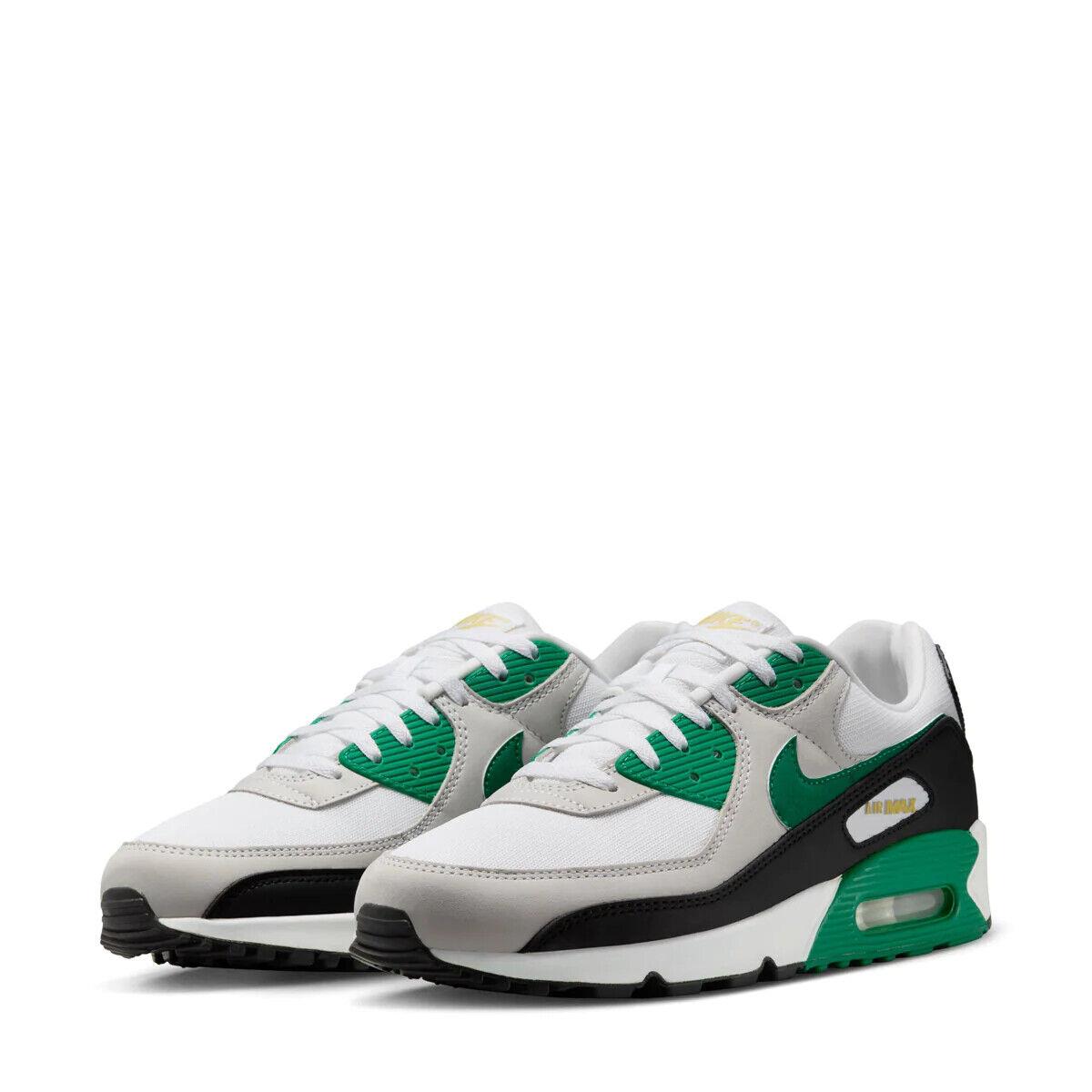 Men`s Nike Air Max 90 Swoosh Casual Shoes White Green Black Sneakers Athletic - Multicolor