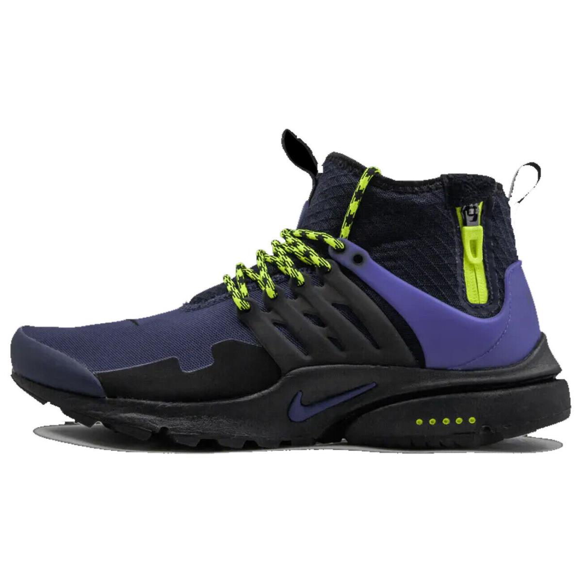 Nike Air Presto 859524 402 Utility Navy Volt Men`s Casual Fashion Sneakers - Navy