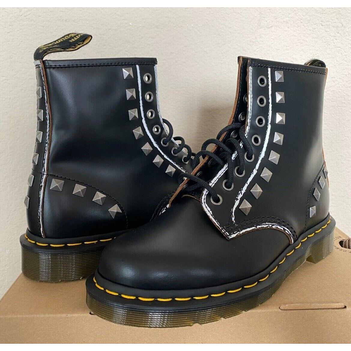 Dr. Martens 1460 Stud 8 Eye Women`s Boots Black US 8