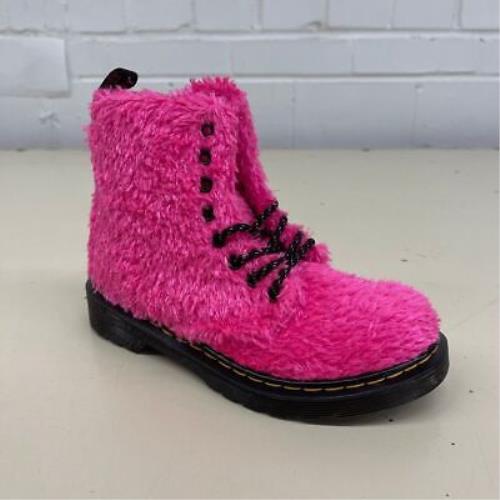 Dr. Martens 1460 Pascal J Tinsel Fur Boots Kid`s Size 13 Clash Pink