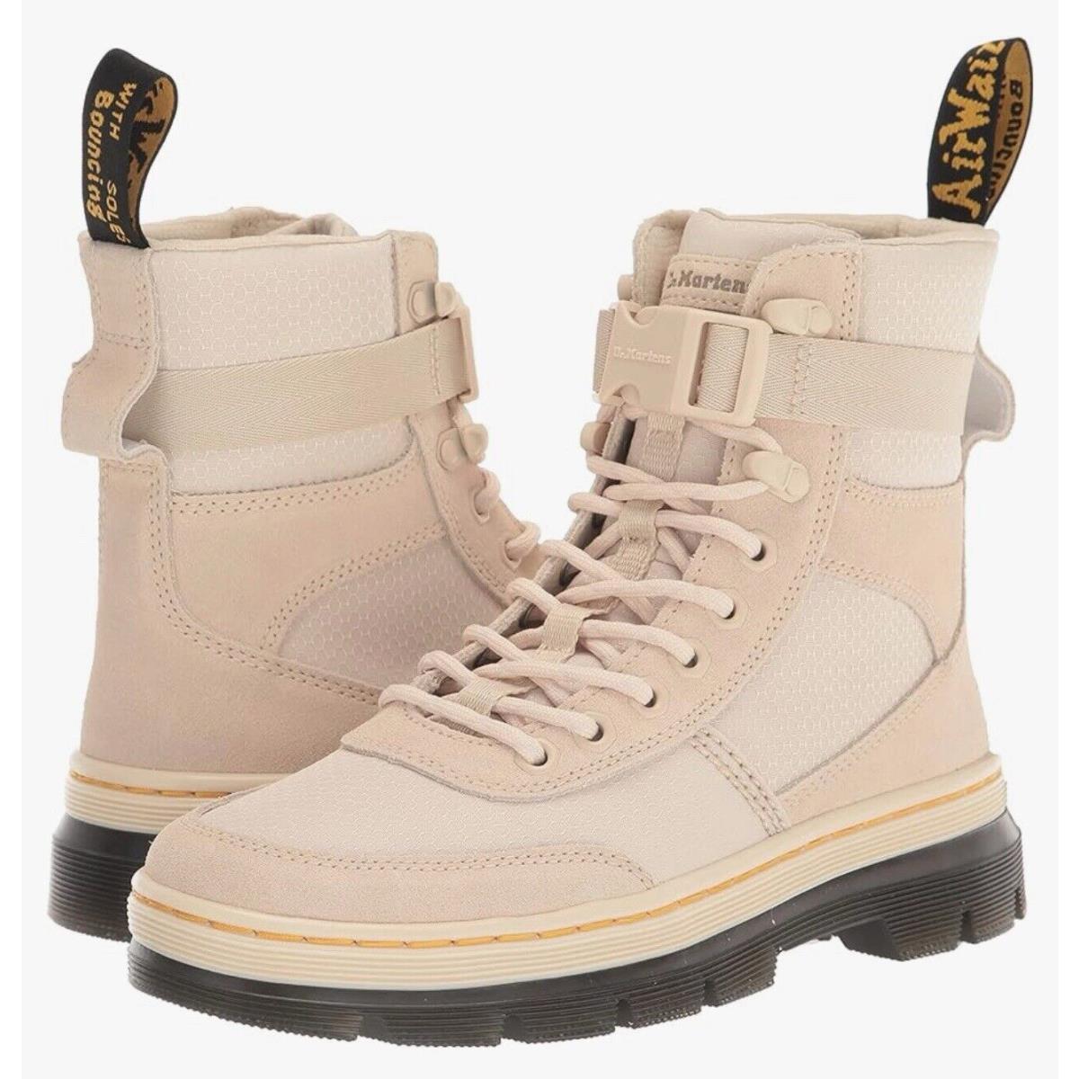 W/box Dr Martens Combs Tech Utility Boots Parchment Beige Size 7 Men 8 Women