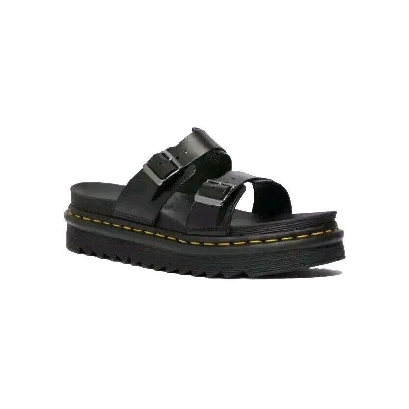 Dr Martens Men`s Myles Sandals Black Brando Leather Slides Buckle Strap Size 14