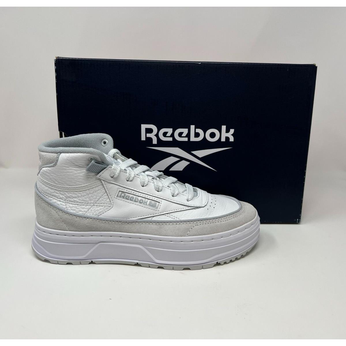 Reebok Women`s Club C Geo Mid Platform Sneakers White/gold Grey GY8782