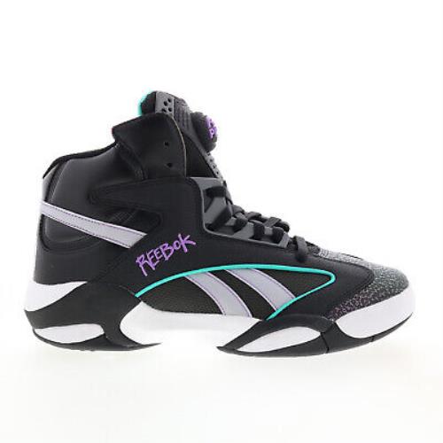 Reebok Shaq Attaq HR0501 Mens Black Leather Athletic Basketball Shoes - Black