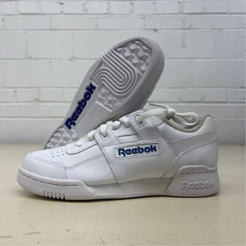 Reebok Workout Plus Classic Sneaker Men`s Size US 4 White Royal