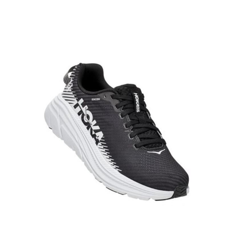 Hoka One One Rincon 2 Women`s Lightweight Lace-up Sneakers Black White US Size 8