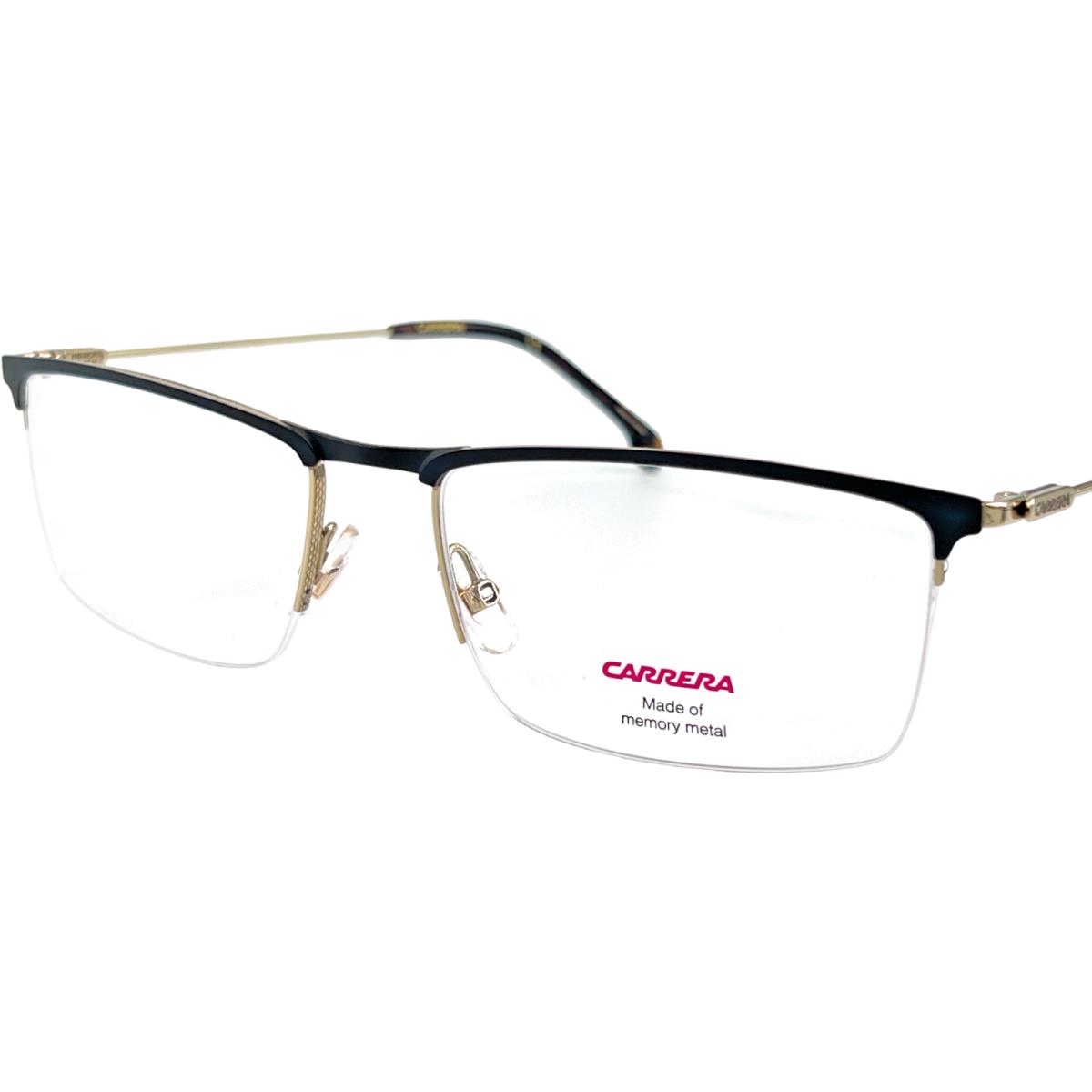 Carrera 190 Men`s Semi Rimless Eyeglass Frame 0J5G Gold Matte Black 56-18 W/case - 0J5G Gold Matte Black, Frame: Black