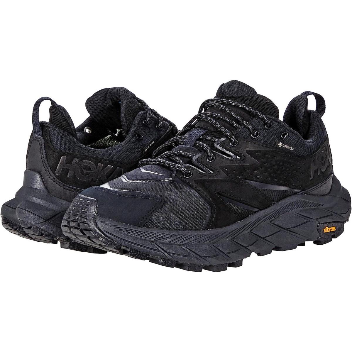 Hoka One One Anacapa Low Gore-tex Hiking Waterproof Sneakers Black Men`s Sz 10.5