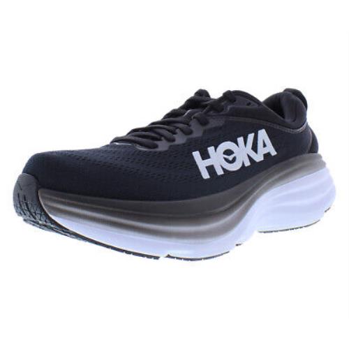 Hoka One One Bondi 8 Wide Mens Shoes Size 12 Color: Black/white