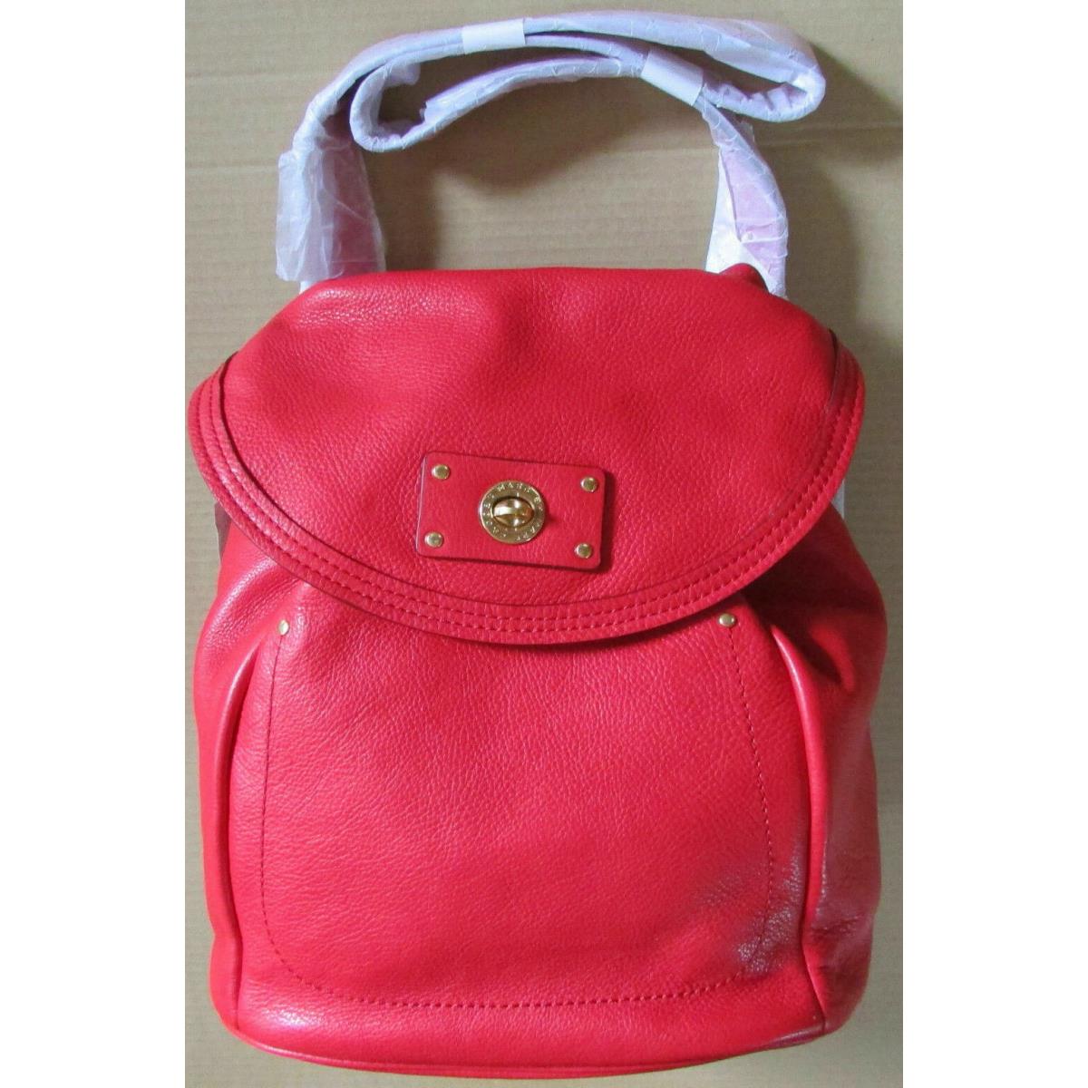 Marc Jacobs Backpack Totally Turnlock Red or Aqua Leather Red