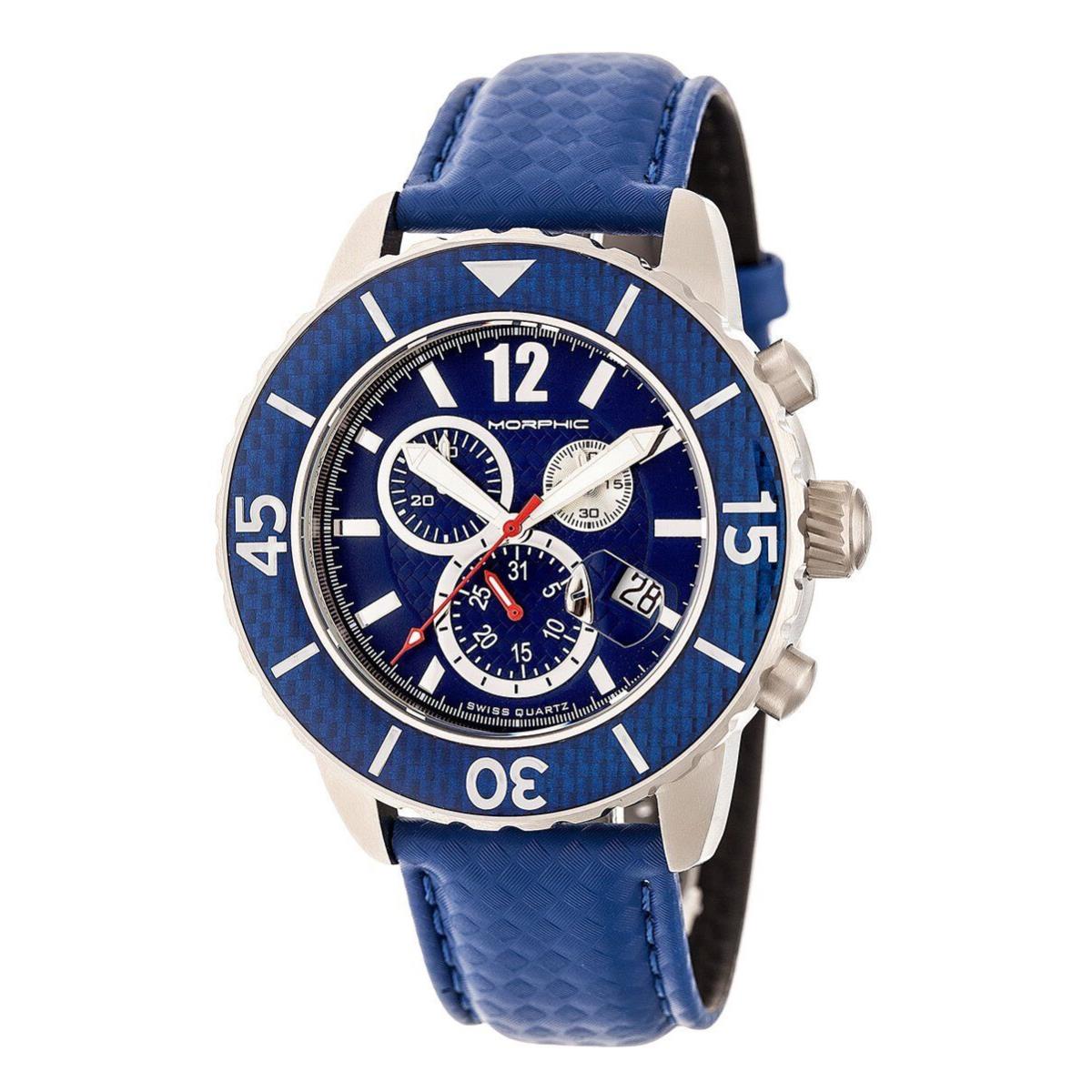 Morphic M51 Series Chronograph Date Watch Leather Blue