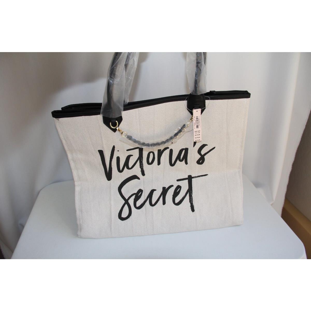 Victoria Secret Canvas Tote. Fabulous and Functional Black Taupe