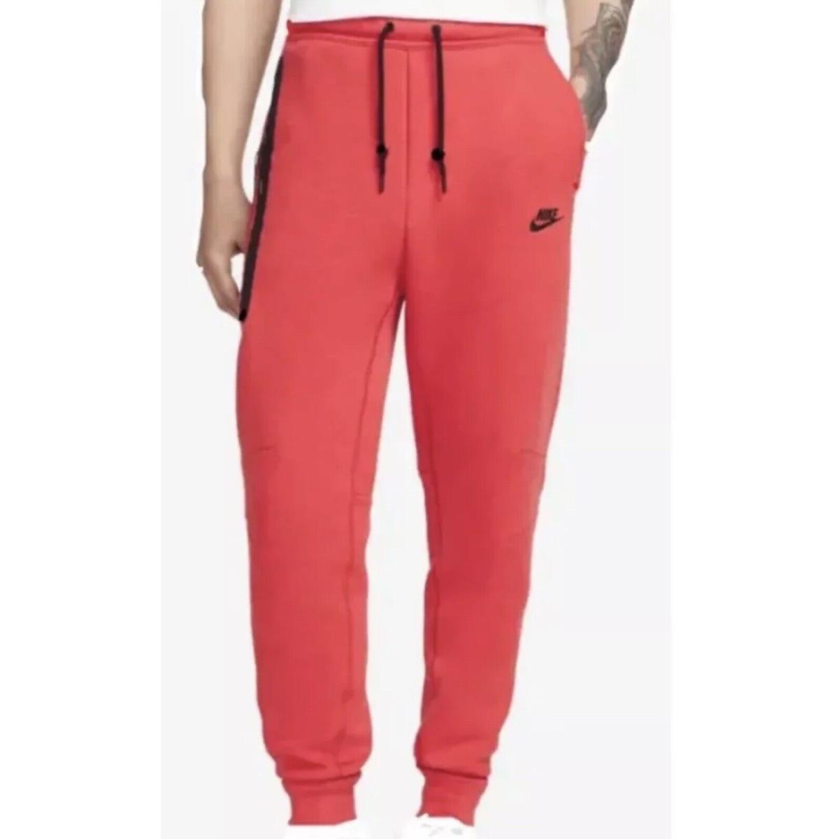 Nike Men s Sportswear Tech Fleece Joggers Red Black Pants Sz XS FB8002-672