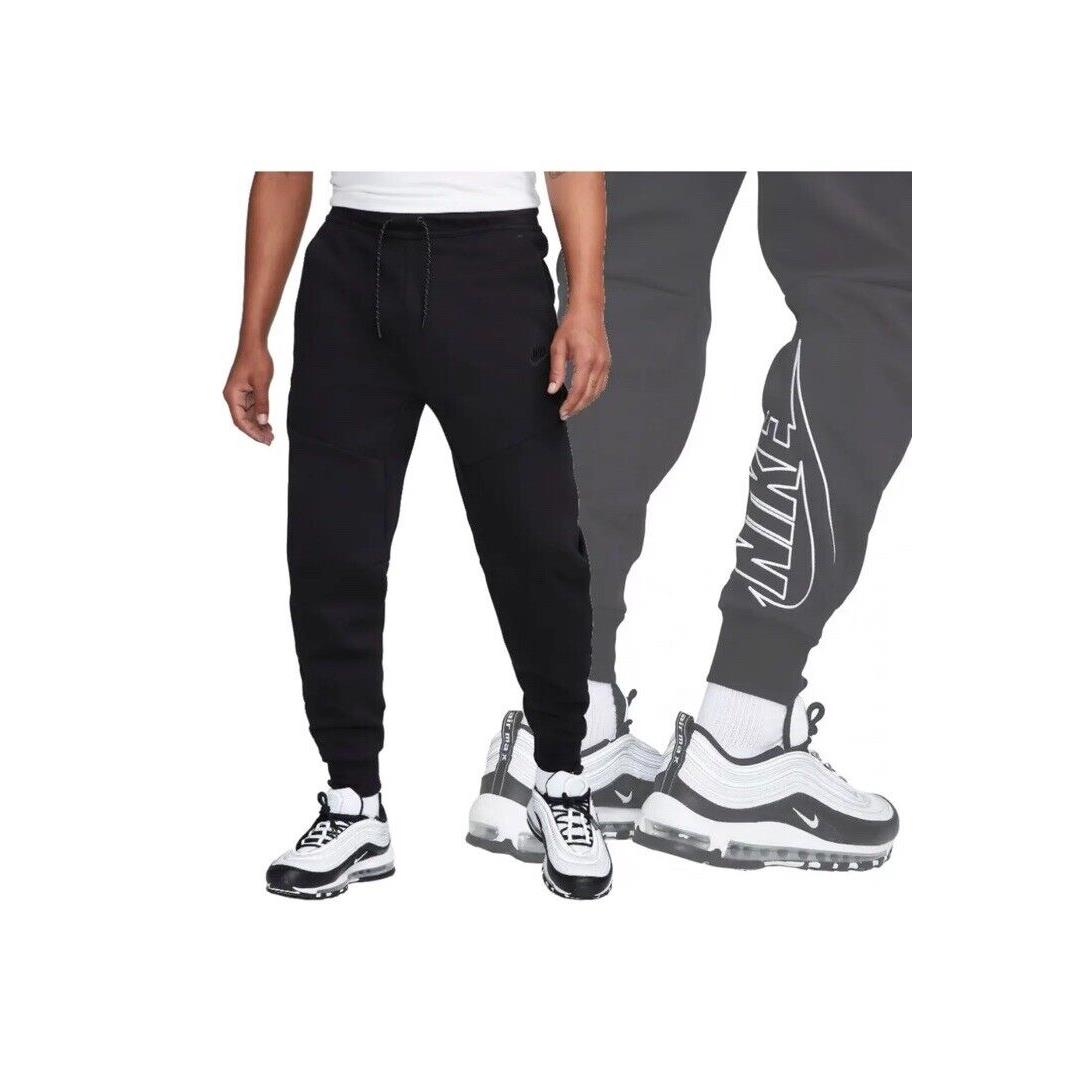 Nike Tech Fleece Graphic Jogger Pants DX0581-010 Black/white Men s XS