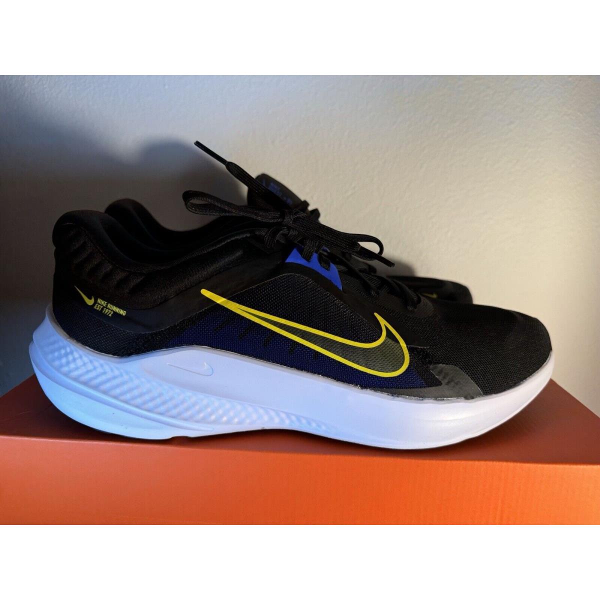 Nike Quest 5 Shoes Mens 10.5 Black Blue Yellow Road Running Sneakers DD0204-008 - Black