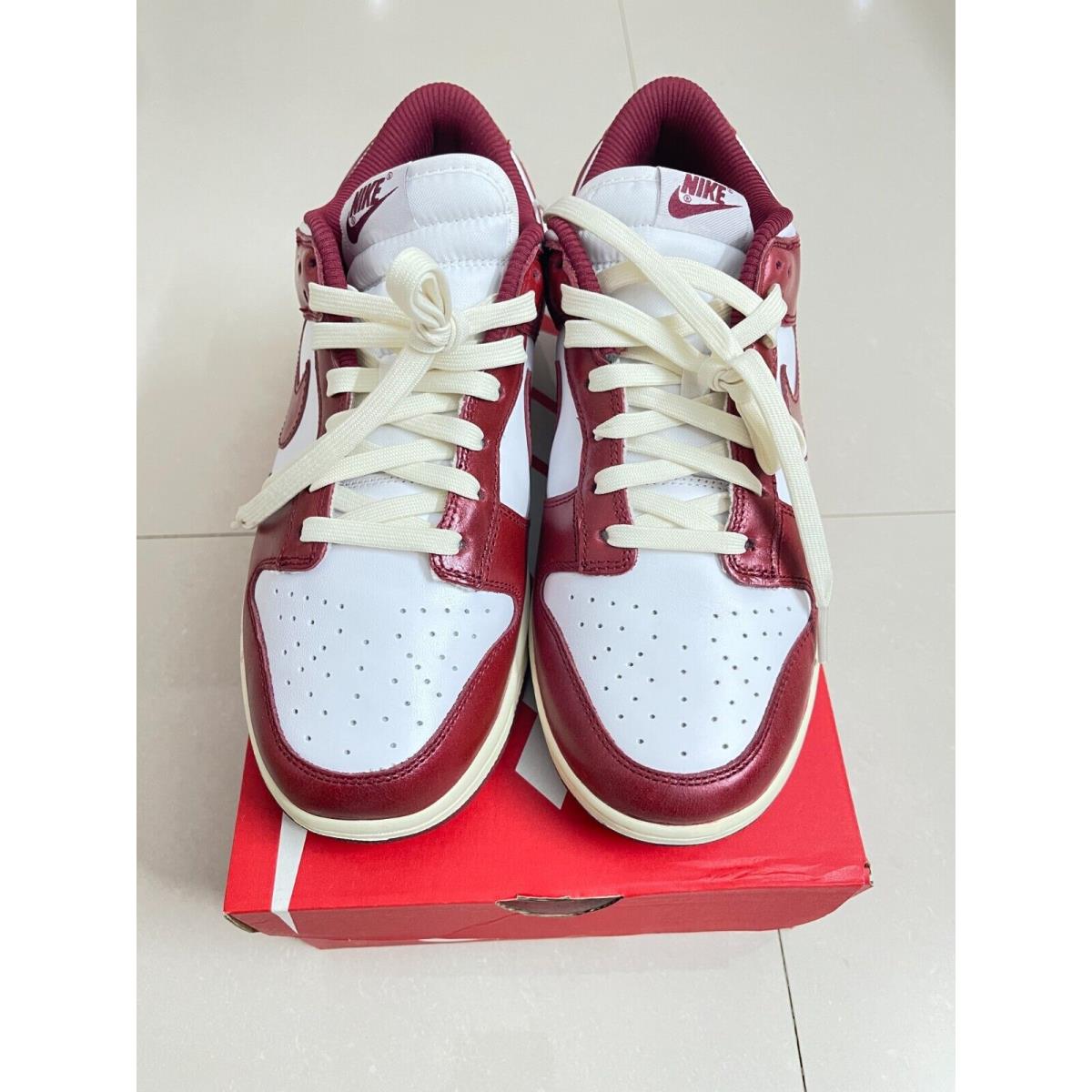 Nike Dunk Low Prm Size 10 Team Red and White Women`s FJ4555-100 - White