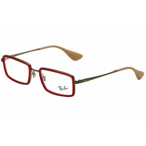 Ray Ban RB 6337 2856 Red Rectangle Unisex Eyeglasses 51mm 18 140