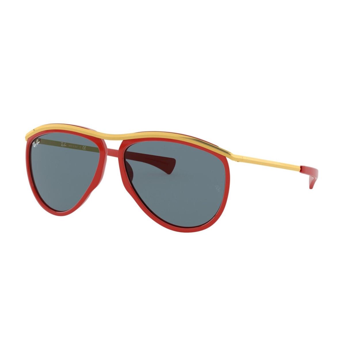 Ray Ban RB 2219 Olympian Aviator 1243/R5 Polished Red-gold/blue 59mm - Frame: Polished Red-Gold, Lens: Blue