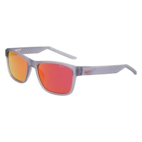 Nike LIVEFREE-EV24011-012-5317 Matte Wolf Grey Sunglasses - Frame: MATTE WOLF GREY, Lens: RED MIRROR