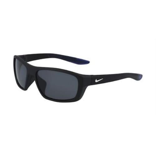 Nike BRAZEN-BOOST-FJ1975-010-5716 Matte Black White Sunglasses - Frame: MATTE BLACK WHITE, Lens: DARK GREY