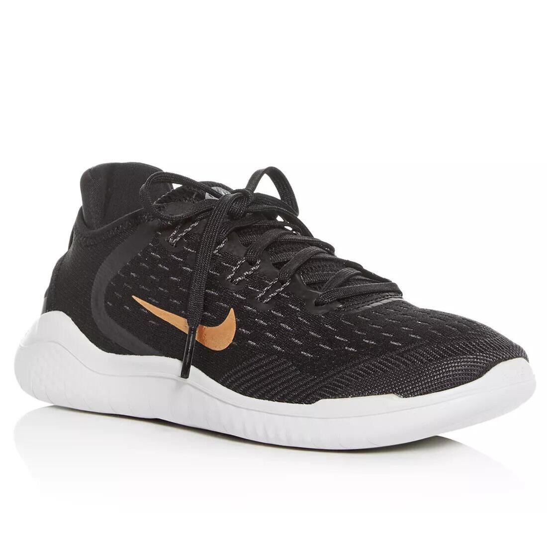 Nike Women`s Free RN 2018 Lace up Sneakers Running Shoe Black/gold US 10